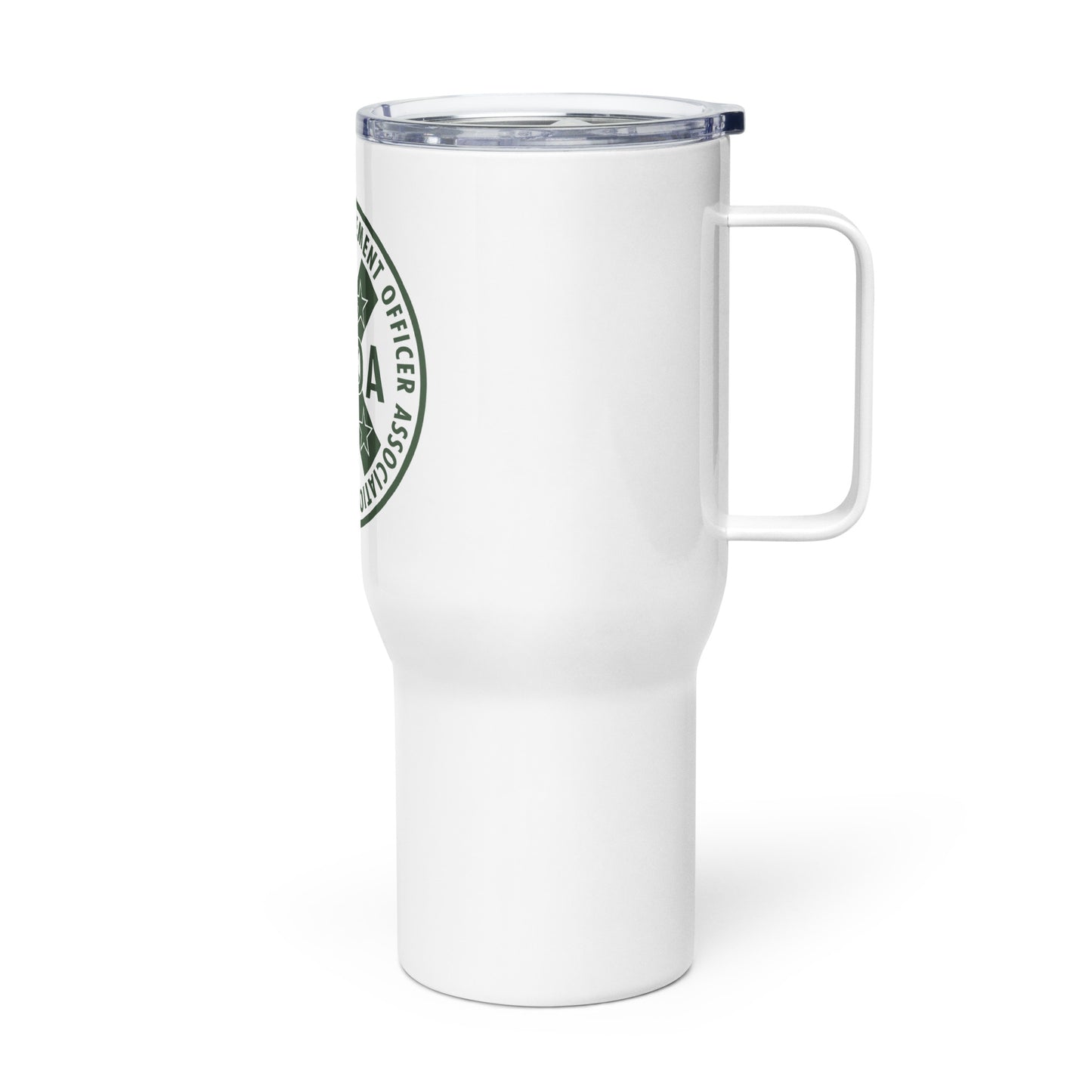 Travel mug with a handle